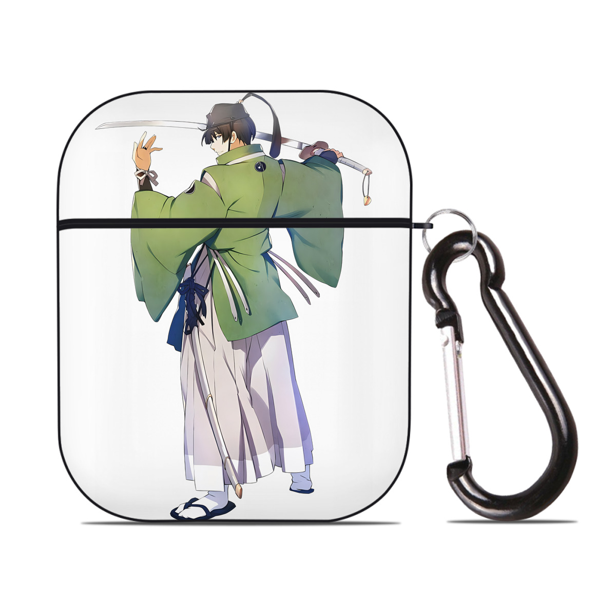 （画像用） 刀剣乱舞 Touken Ranbu AirPods 第2世代保護ケース ハードシェル ブラック 耐衝撃・防指紋・カラビナ付き