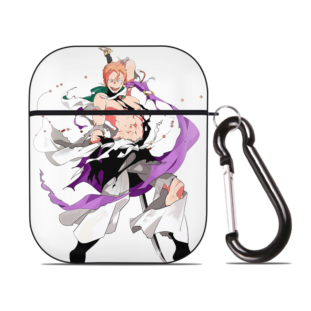 （画像用） 刀剣乱舞 Touken Ranbu AirPods 第2世代保護ケース ハードシェル ブラック 耐衝撃・防指紋・カラビナ付き