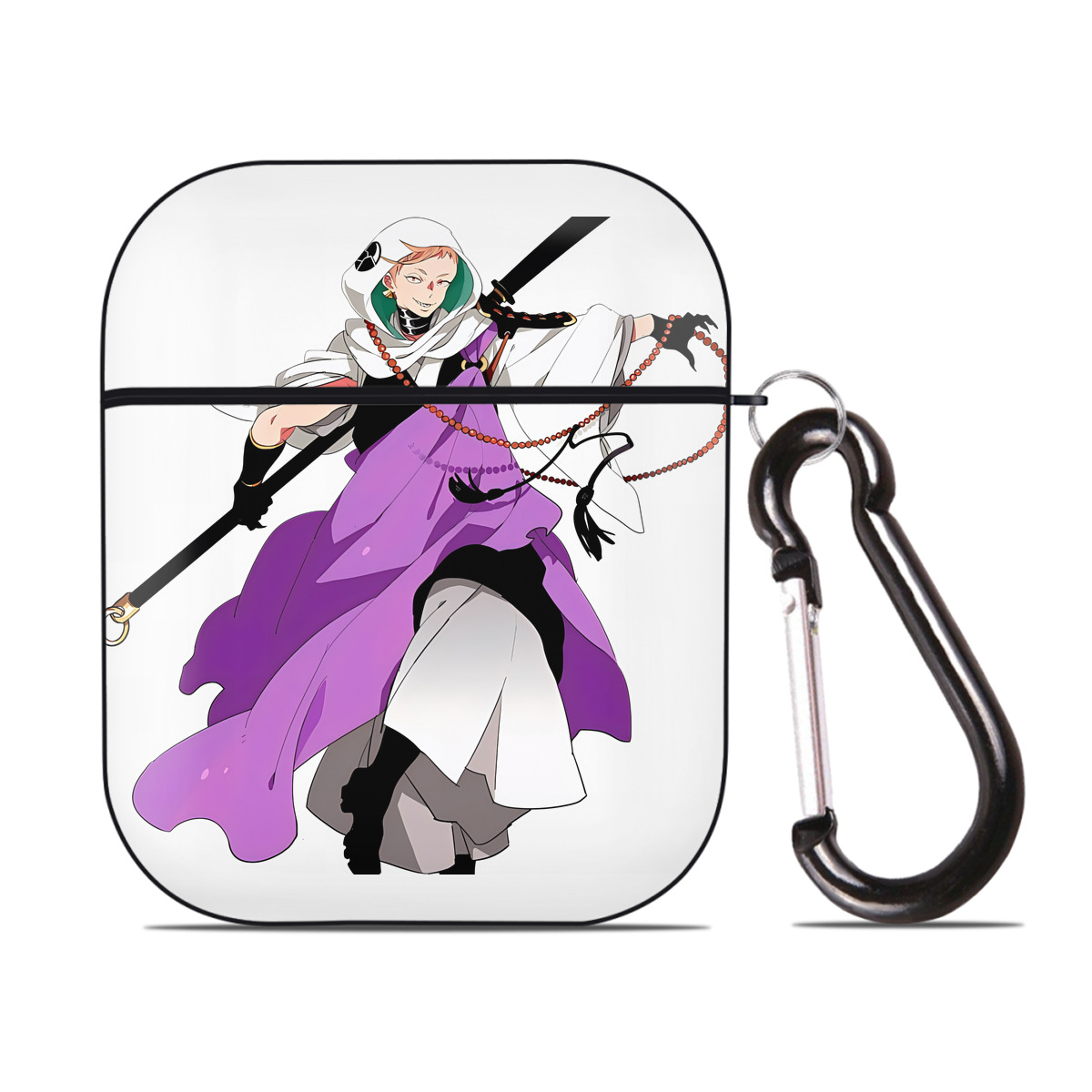 （画像用） 刀剣乱舞 Touken Ranbu AirPods 第2世代保護ケース ハードシェル ブラック 耐衝撃・防指紋・カラビナ付き