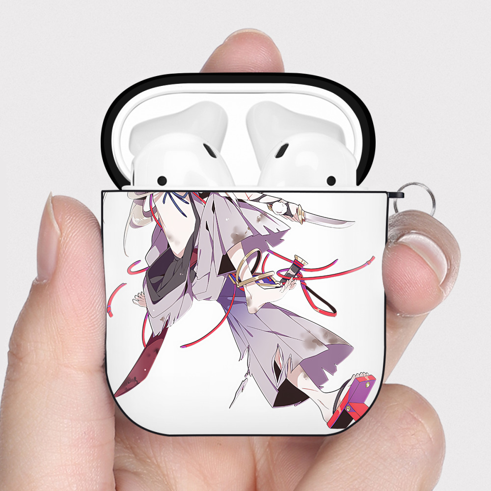 （画像用） 刀剣乱舞 Touken Ranbu AirPods 第2世代保護ケース ハードシェル ブラック 耐衝撃・防指紋・カラビナ付き