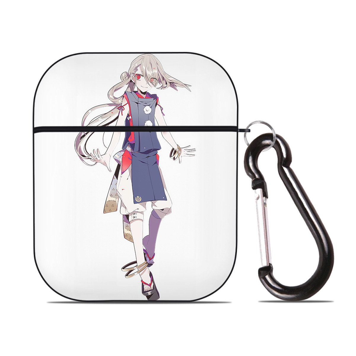 （画像用） 刀剣乱舞 Touken Ranbu AirPods 第2世代保護ケース ハードシェル ブラック 耐衝撃・防指紋・カラビナ付き