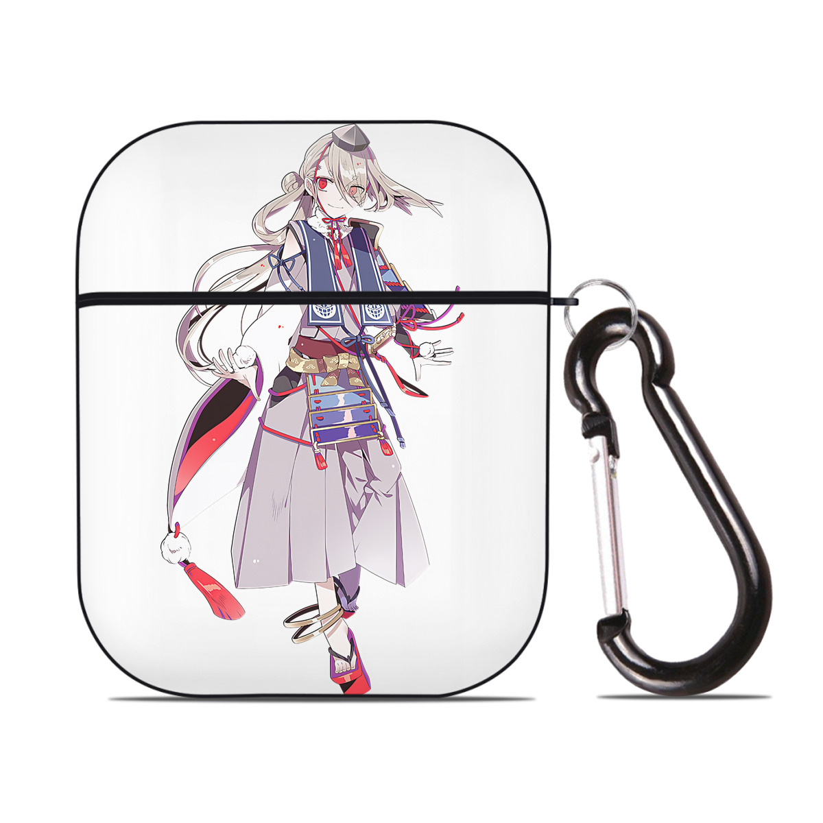 （画像用） 刀剣乱舞 Touken Ranbu AirPods 第2世代保護ケース ハードシェル ブラック 耐衝撃・防指紋・カラビナ付き