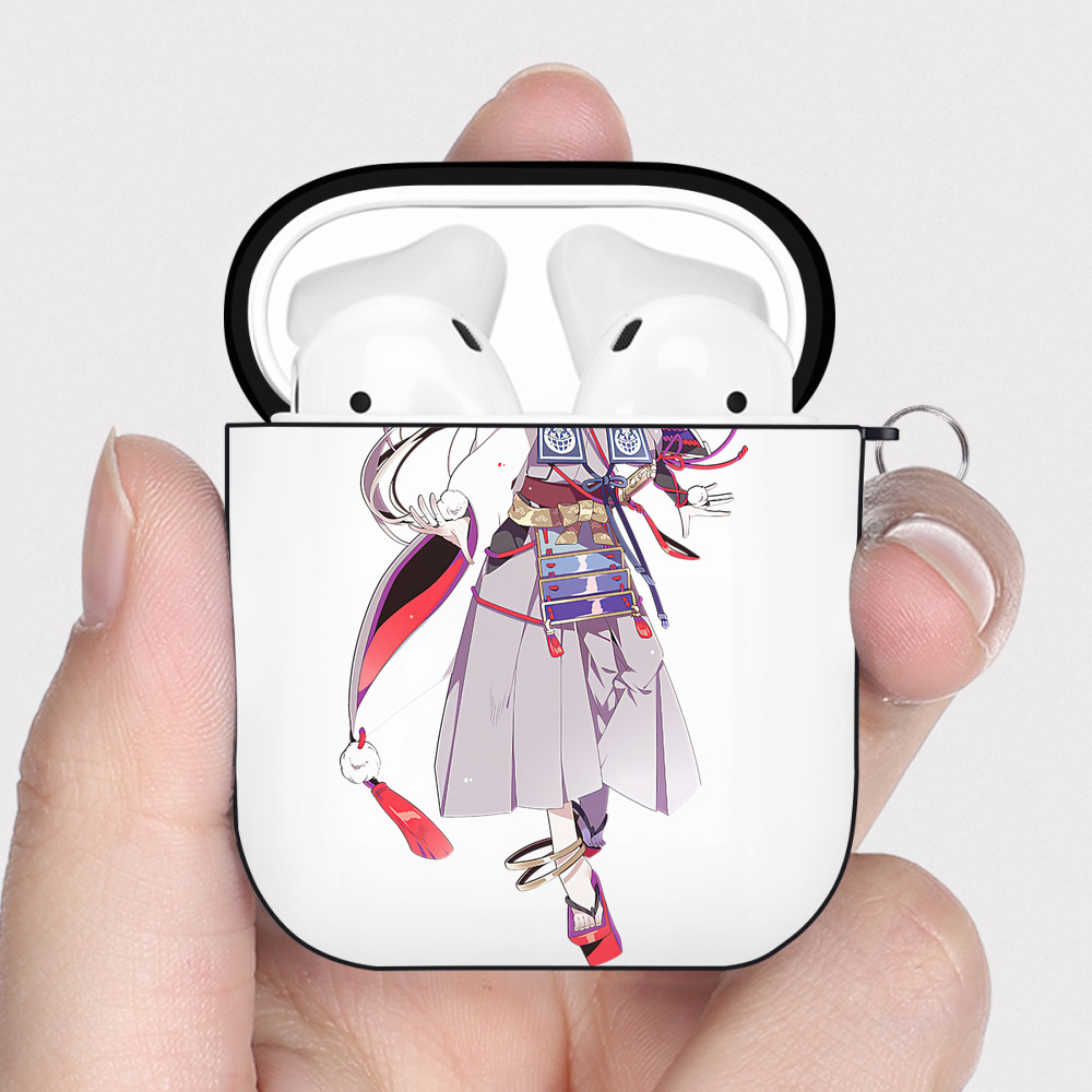 （画像用） 刀剣乱舞 Touken Ranbu AirPods 第2世代保護ケース ハードシェル ブラック 耐衝撃・防指紋・カラビナ付き