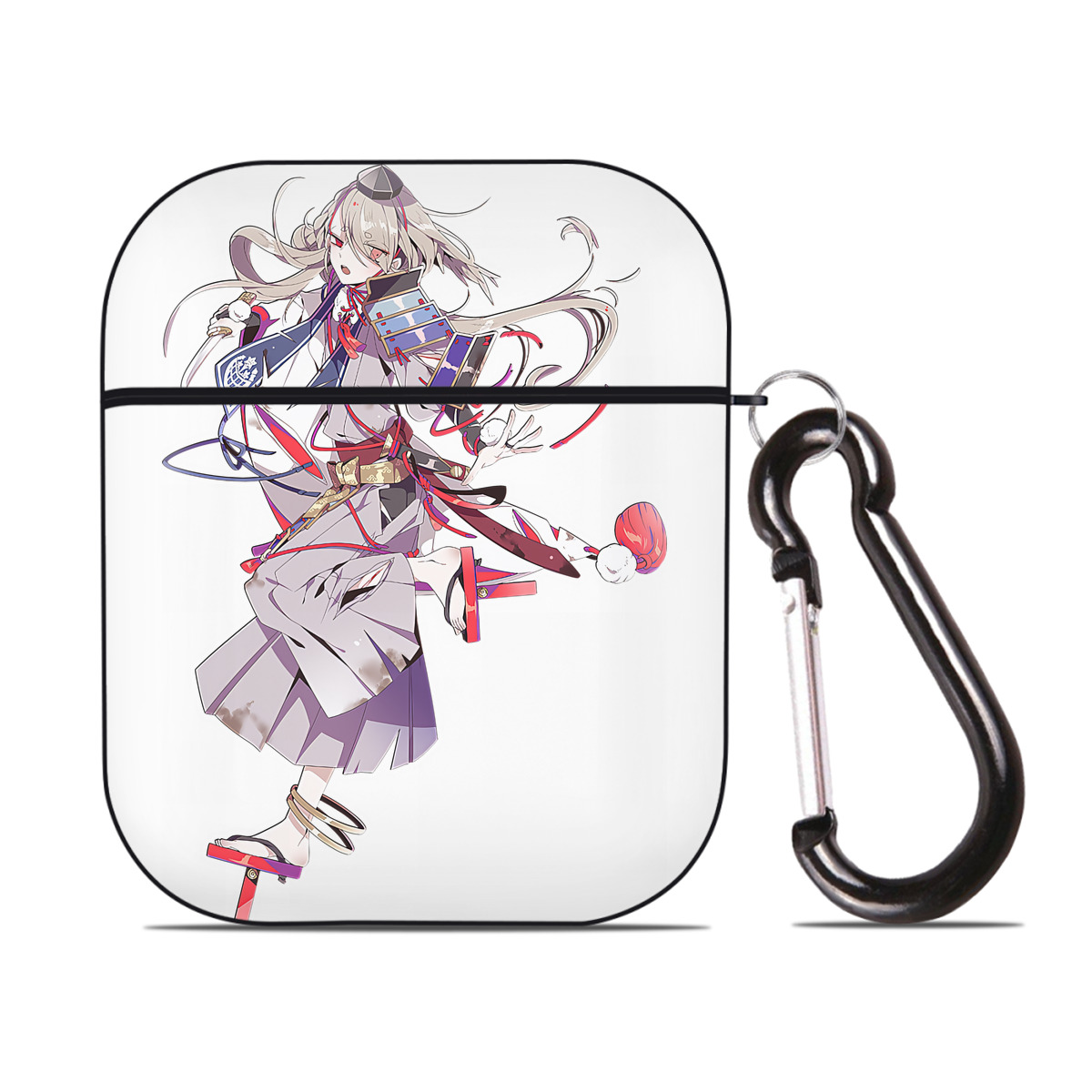 （画像用） 刀剣乱舞 Touken Ranbu AirPods 第2世代保護ケース ハードシェル ブラック 耐衝撃・防指紋・カラビナ付き
