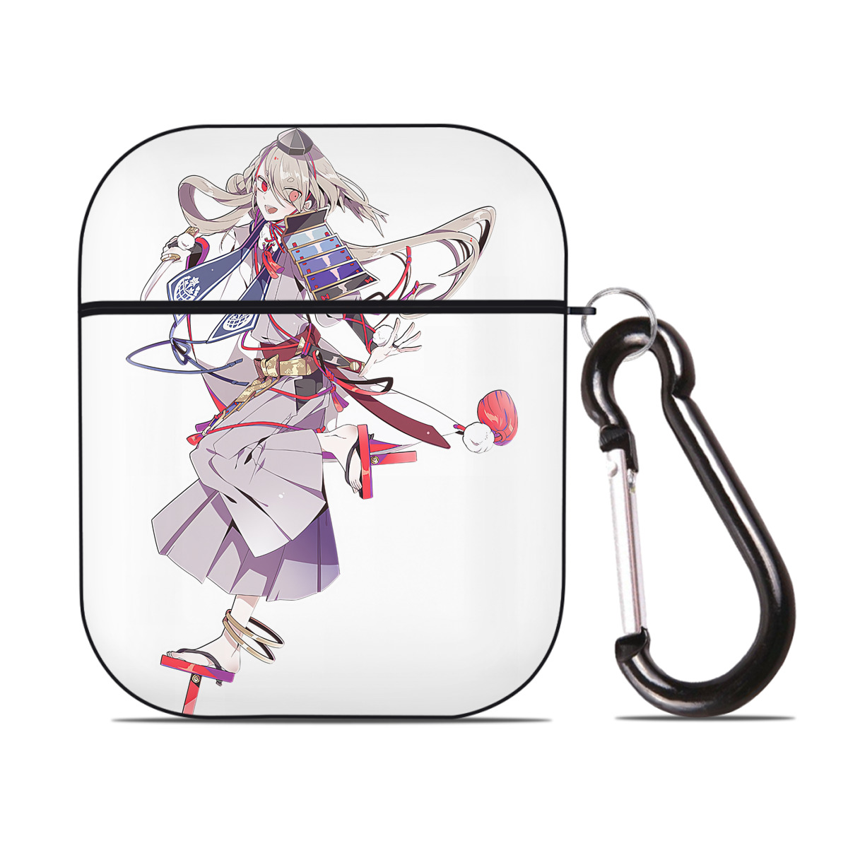 （画像用） 刀剣乱舞 Touken Ranbu AirPods 第2世代保護ケース ハードシェル ブラック 耐衝撃・防指紋・カラビナ付き