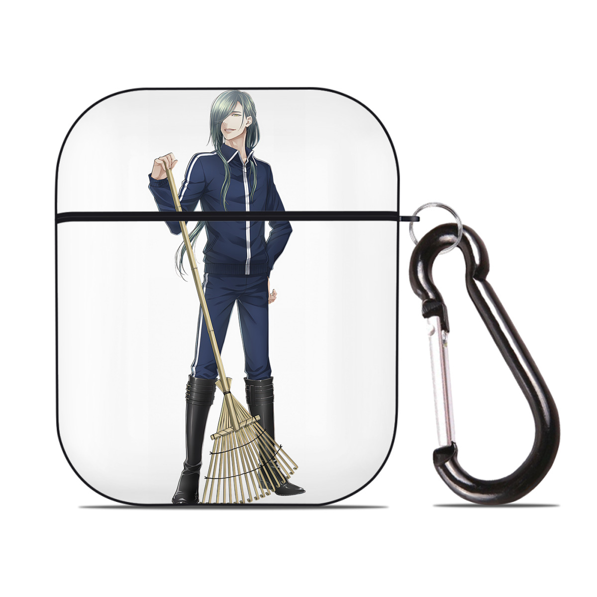 （画像用） 刀剣乱舞 Touken Ranbu AirPods 第2世代保護ケース ハードシェル ブラック 耐衝撃・防指紋・カラビナ付き