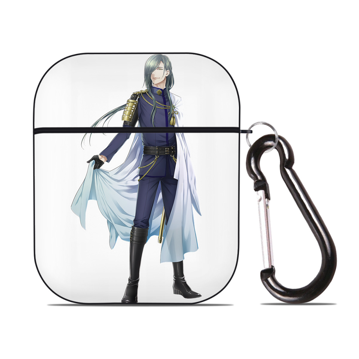 （画像用） 刀剣乱舞 Touken Ranbu AirPods 第2世代保護ケース ハードシェル ブラック 耐衝撃・防指紋・カラビナ付き