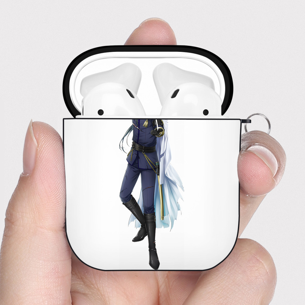 （画像用） 刀剣乱舞 Touken Ranbu AirPods 第2世代保護ケース ハードシェル ブラック 耐衝撃・防指紋・カラビナ付き