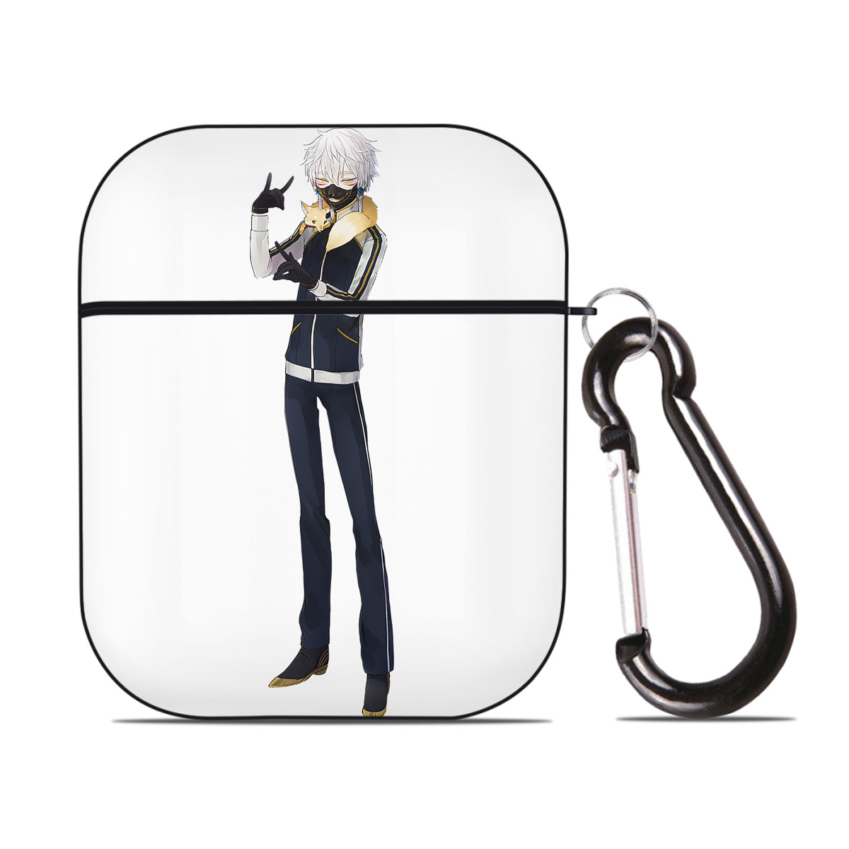 （画像用） 刀剣乱舞 Touken Ranbu AirPods 第2世代保護ケース ハードシェル ブラック 耐衝撃・防指紋・カラビナ付き
