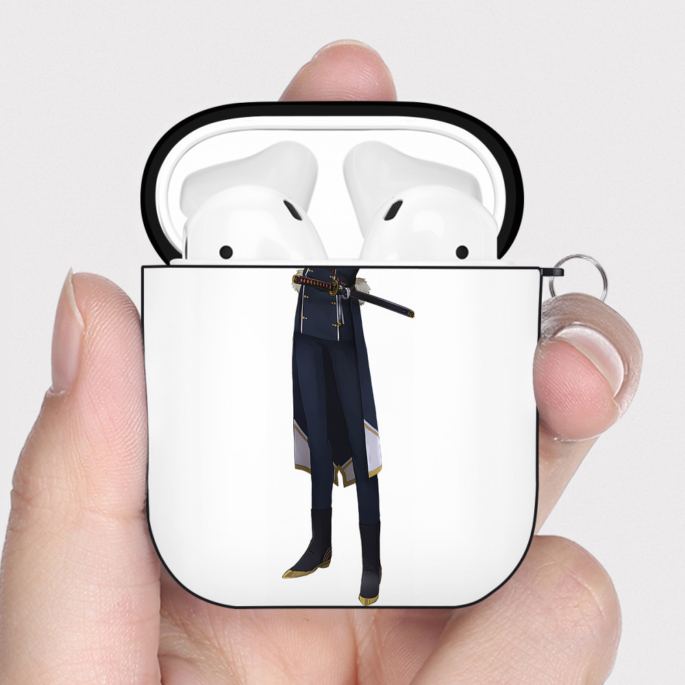 （画像用） 刀剣乱舞 Touken Ranbu AirPods 第2世代保護ケース ハードシェル ブラック 耐衝撃・防指紋・カラビナ付き