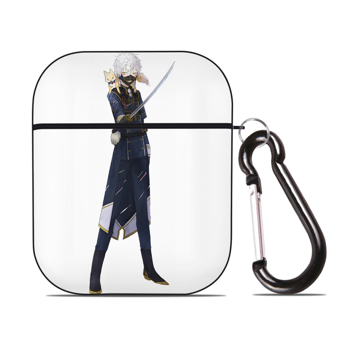 （画像用） 刀剣乱舞 Touken Ranbu AirPods 第2世代保護ケース ハードシェル ブラック 耐衝撃・防指紋・カラビナ付き