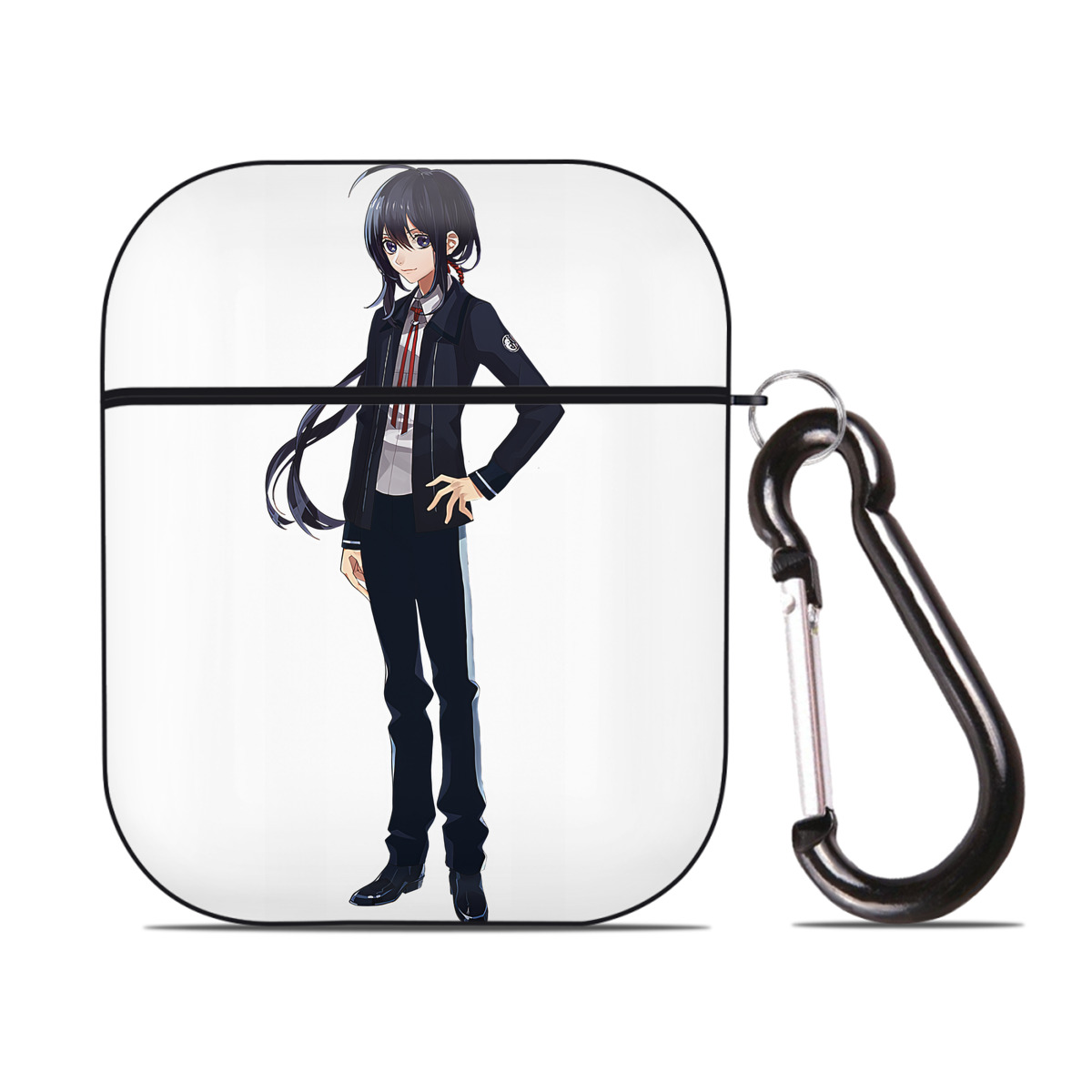 （画像用） 刀剣乱舞 Touken Ranbu AirPods 第2世代保護ケース ハードシェル ブラック 耐衝撃・防指紋・カラビナ付き