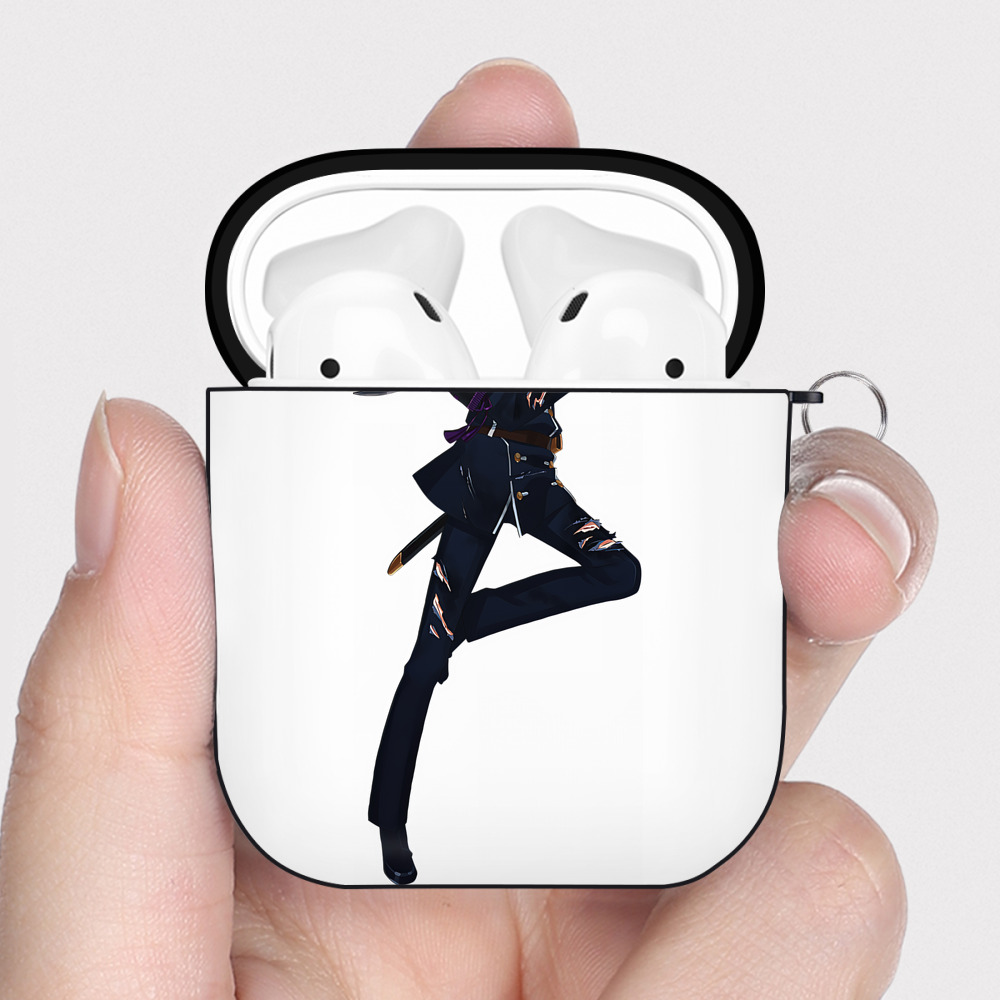 （画像用） 刀剣乱舞 Touken Ranbu AirPods 第2世代保護ケース ハードシェル ブラック 耐衝撃・防指紋・カラビナ付き