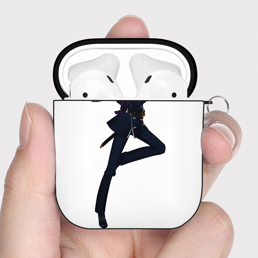 （画像用） 刀剣乱舞 Touken Ranbu AirPods 第2世代保護ケース ハードシェル ブラック 耐衝撃・防指紋・カラビナ付き