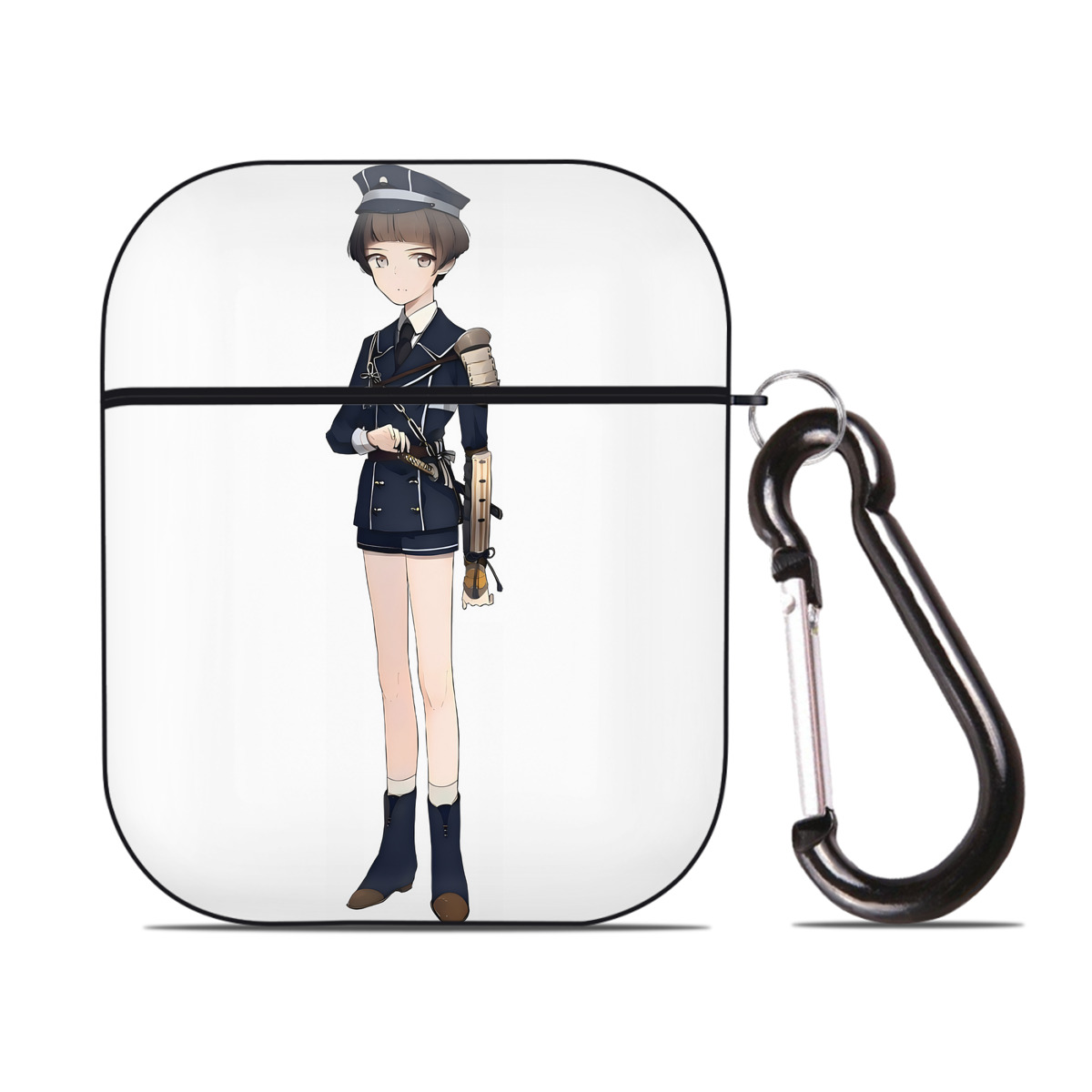 （画像用） 刀剣乱舞 Touken Ranbu AirPods 第2世代保護ケース ハードシェル ブラック 耐衝撃・防指紋・カラビナ付き