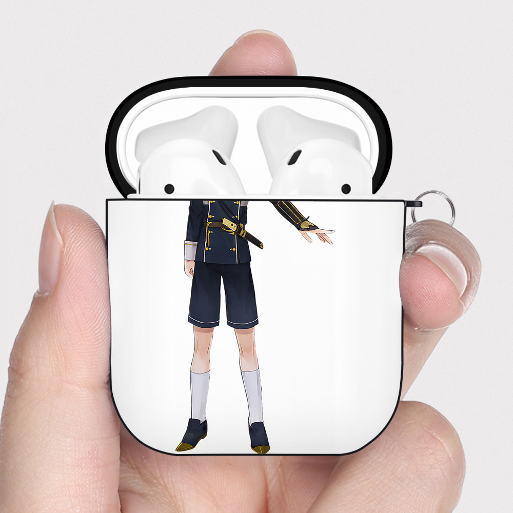 （画像用） 刀剣乱舞 Touken Ranbu AirPods 第2世代保護ケース ハードシェル ブラック 耐衝撃・防指紋・カラビナ付き