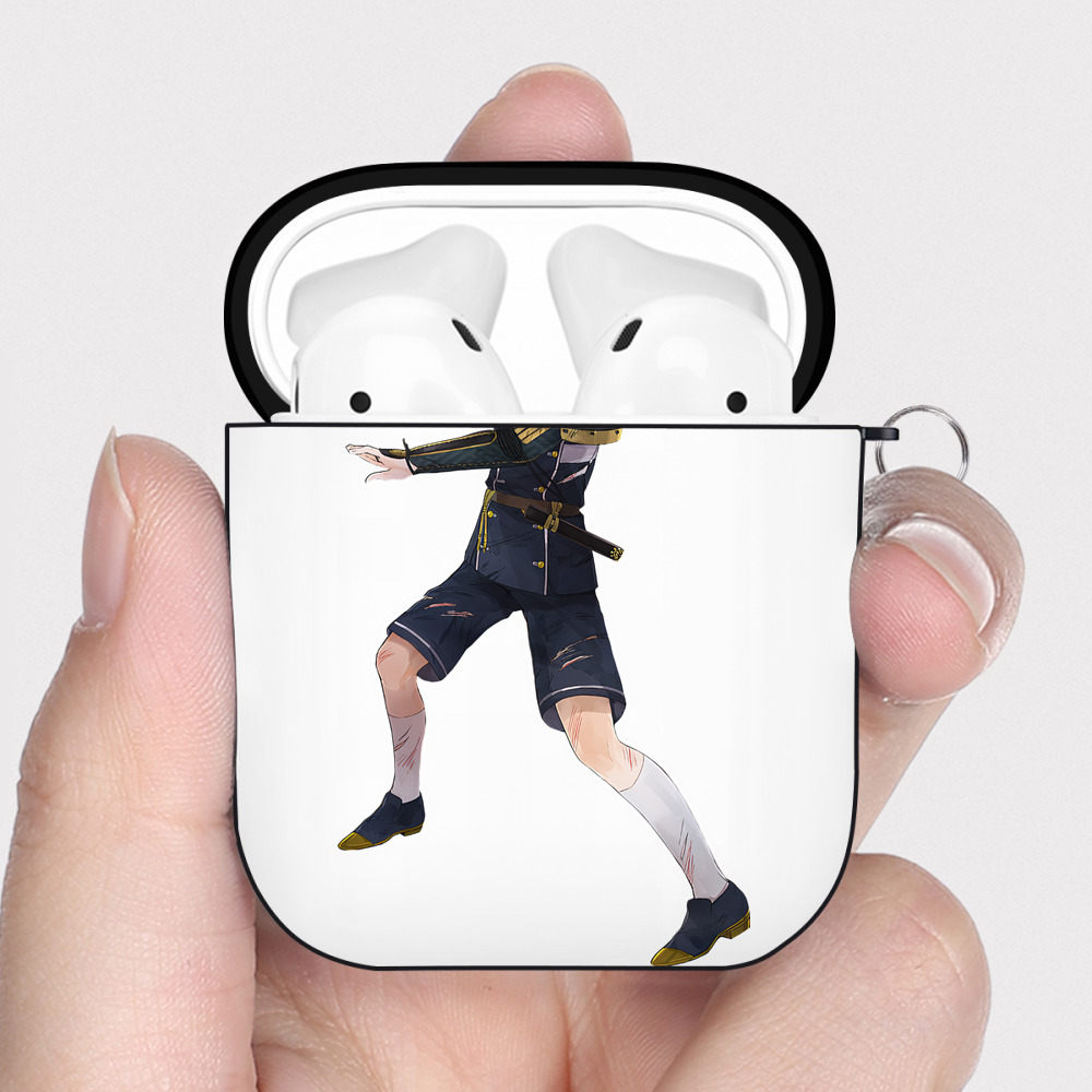 （画像用） 刀剣乱舞 Touken Ranbu AirPods 第2世代保護ケース ハードシェル ブラック 耐衝撃・防指紋・カラビナ付き