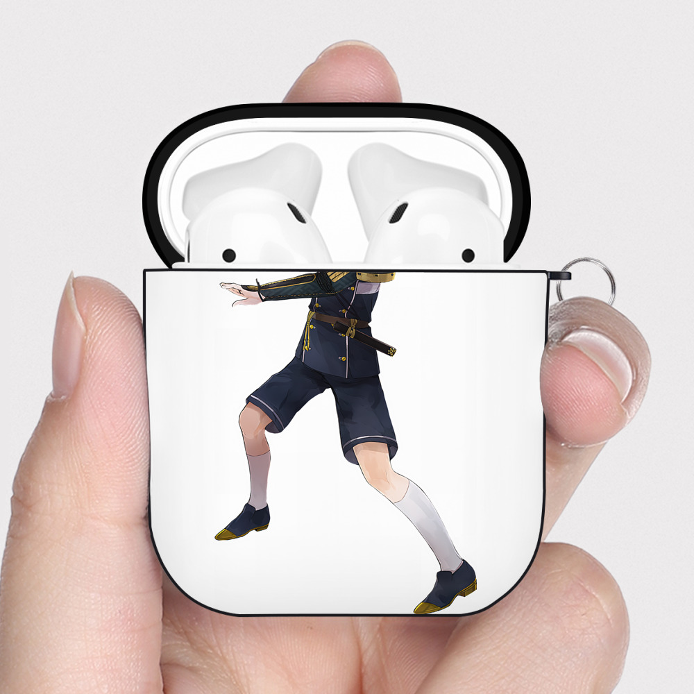（画像用） 刀剣乱舞 Touken Ranbu AirPods 第2世代保護ケース ハードシェル ブラック 耐衝撃・防指紋・カラビナ付き