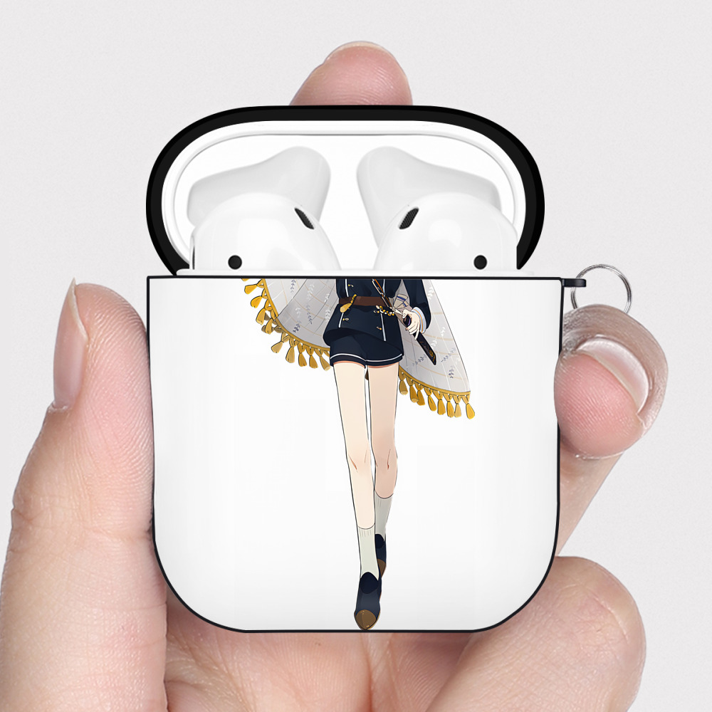 （画像用） 刀剣乱舞 Touken Ranbu AirPods 第2世代保護ケース ハードシェル ブラック 耐衝撃・防指紋・カラビナ付き