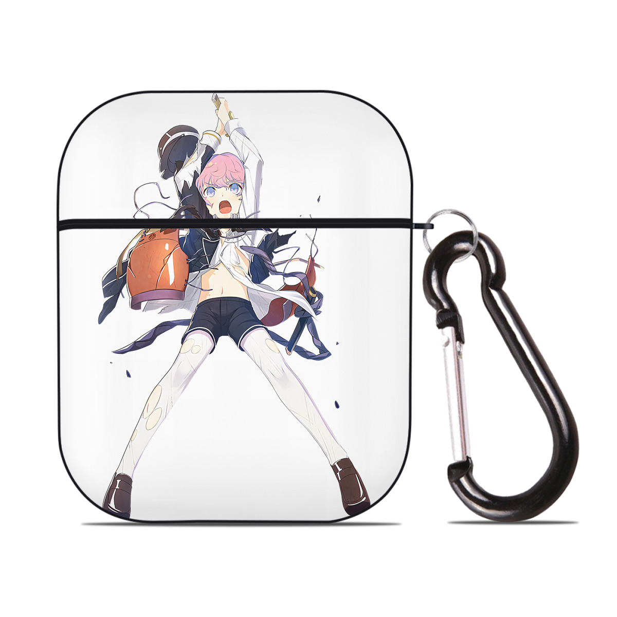 （画像用） 刀剣乱舞 Touken Ranbu AirPods 第2世代保護ケース ハードシェル ブラック 耐衝撃・防指紋・カラビナ付き