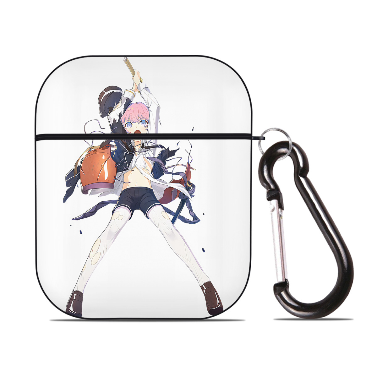 （画像用） 刀剣乱舞 Touken Ranbu AirPods 第2世代保護ケース ハードシェル ブラック 耐衝撃・防指紋・カラビナ付き