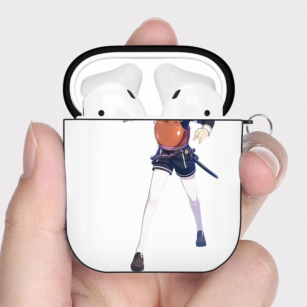 （画像用） 刀剣乱舞 Touken Ranbu AirPods 第2世代保護ケース ハードシェル ブラック 耐衝撃・防指紋・カラビナ付き