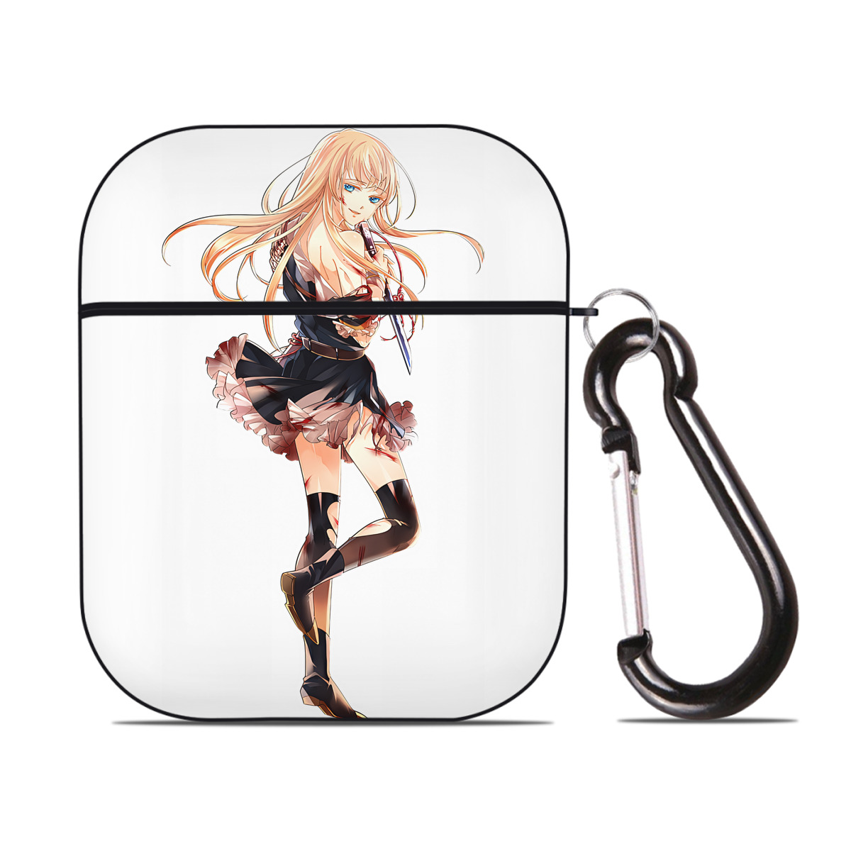 （画像用） 刀剣乱舞 Touken Ranbu AirPods 第2世代保護ケース ハードシェル ブラック 耐衝撃・防指紋・カラビナ付き