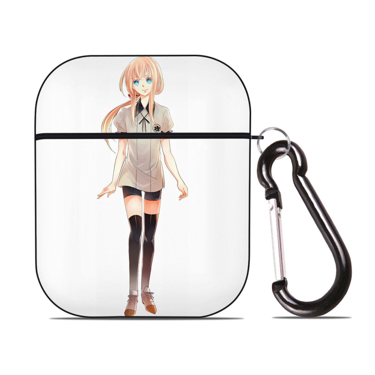 （画像用） 刀剣乱舞 Touken Ranbu AirPods 第2世代保護ケース ハードシェル ブラック 耐衝撃・防指紋・カラビナ付き