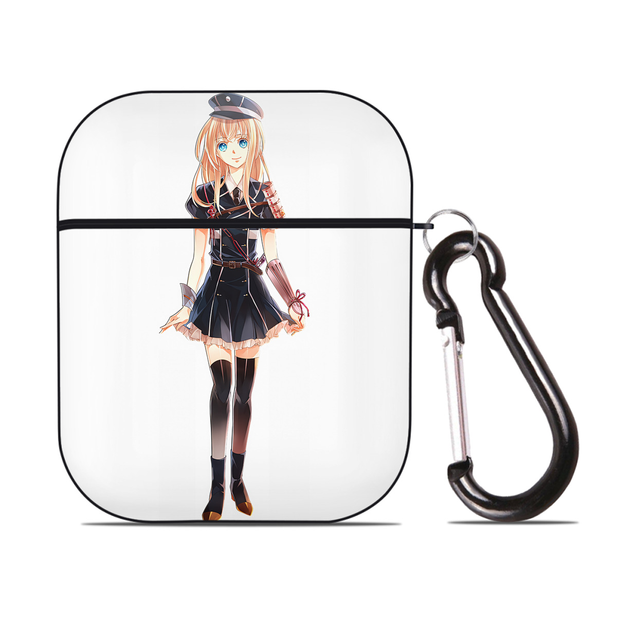 （画像用） 刀剣乱舞 Touken Ranbu AirPods 第2世代保護ケース ハードシェル ブラック 耐衝撃・防指紋・カラビナ付き