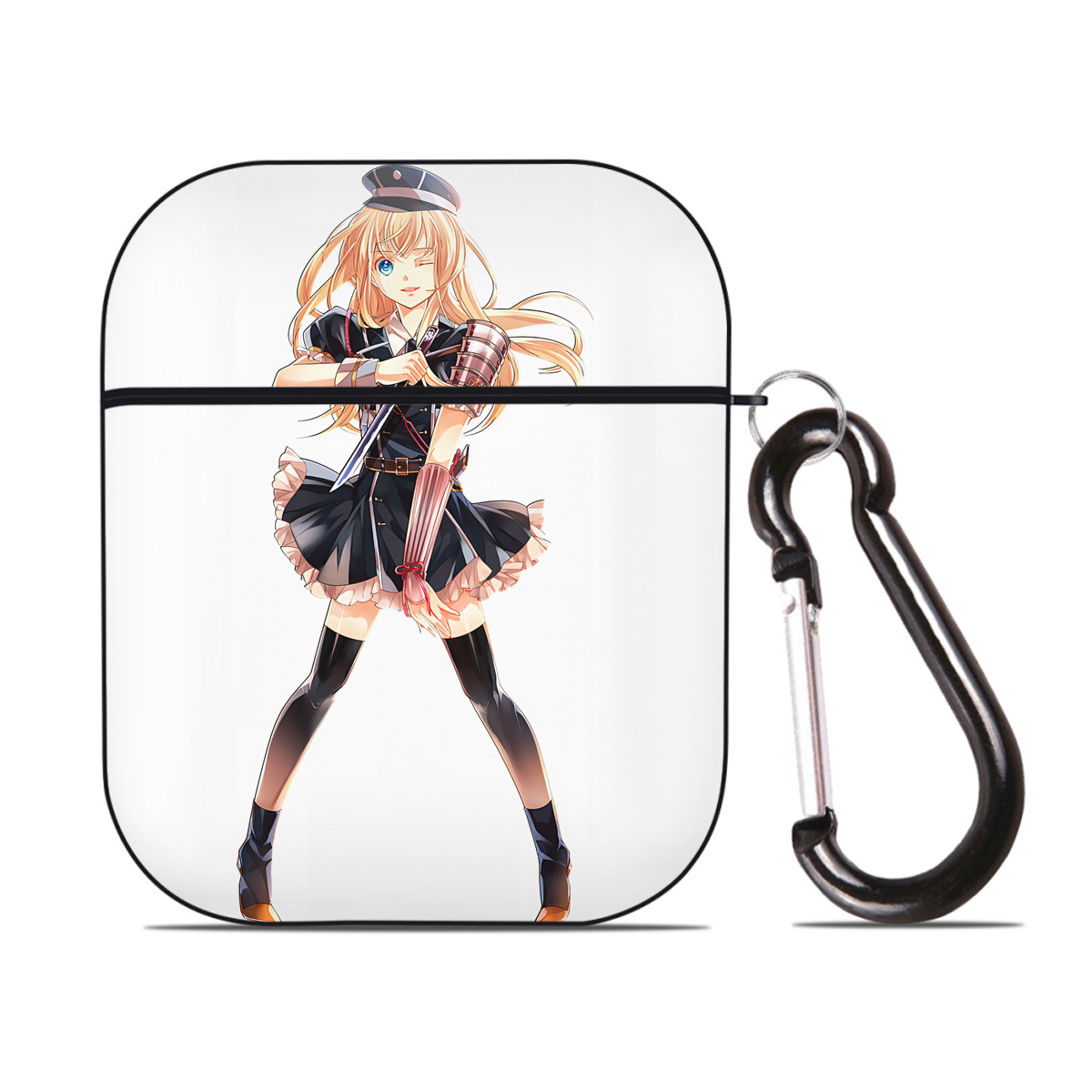 （画像用） 刀剣乱舞 Touken Ranbu AirPods 第2世代保護ケース ハードシェル ブラック 耐衝撃・防指紋・カラビナ付き