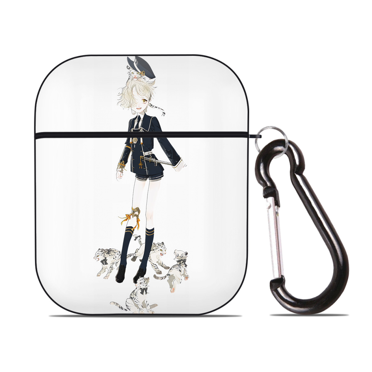 （画像用） 刀剣乱舞 Touken Ranbu AirPods 第2世代保護ケース ハードシェル ブラック 耐衝撃・防指紋・カラビナ付き