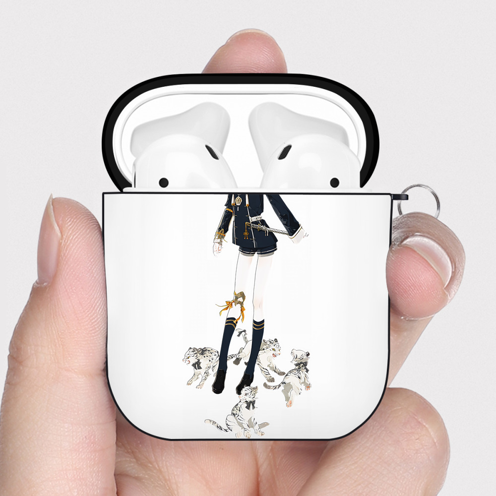 （画像用） 刀剣乱舞 Touken Ranbu AirPods 第2世代保護ケース ハードシェル ブラック 耐衝撃・防指紋・カラビナ付き
