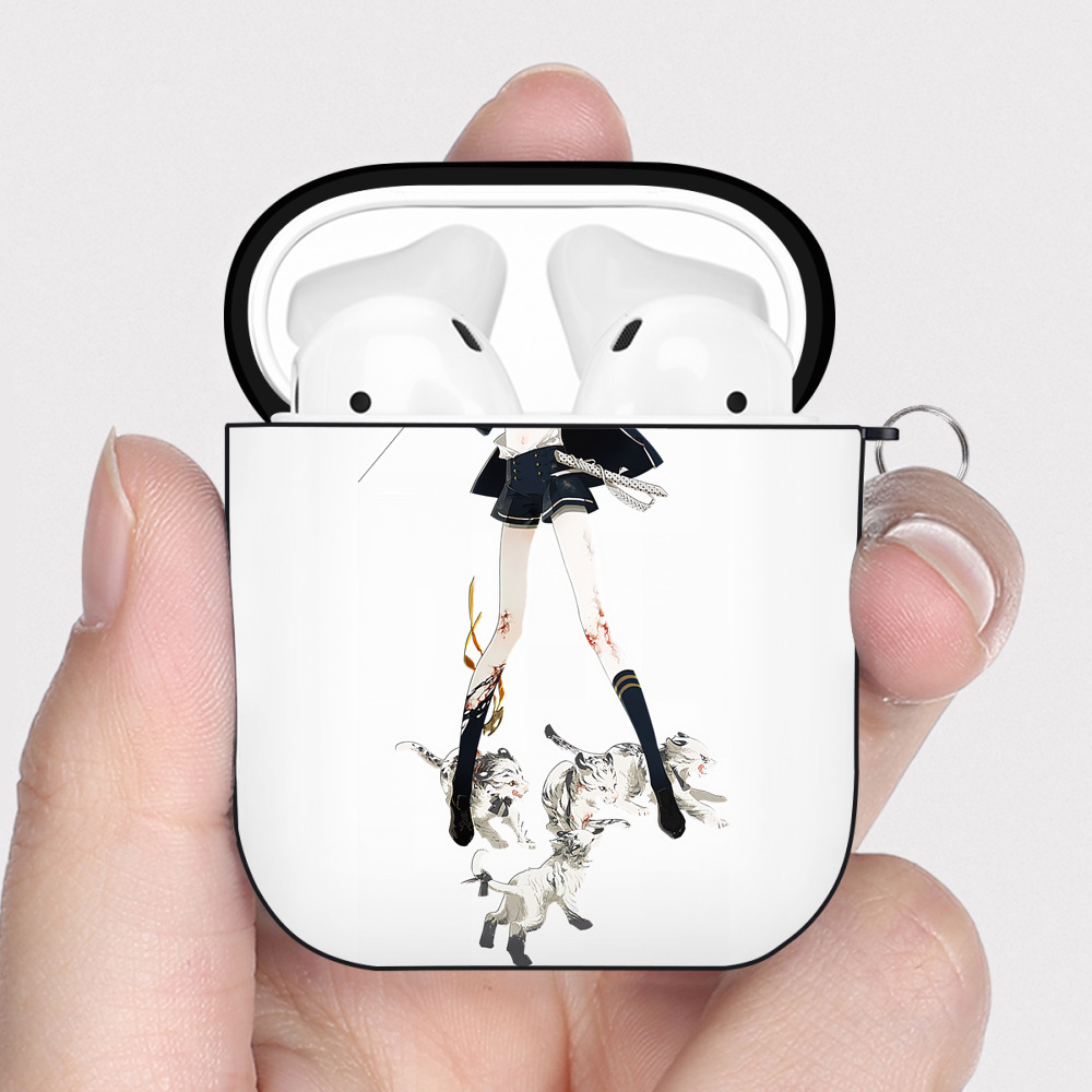 （画像用） 刀剣乱舞 Touken Ranbu AirPods 第2世代保護ケース ハードシェル ブラック 耐衝撃・防指紋・カラビナ付き