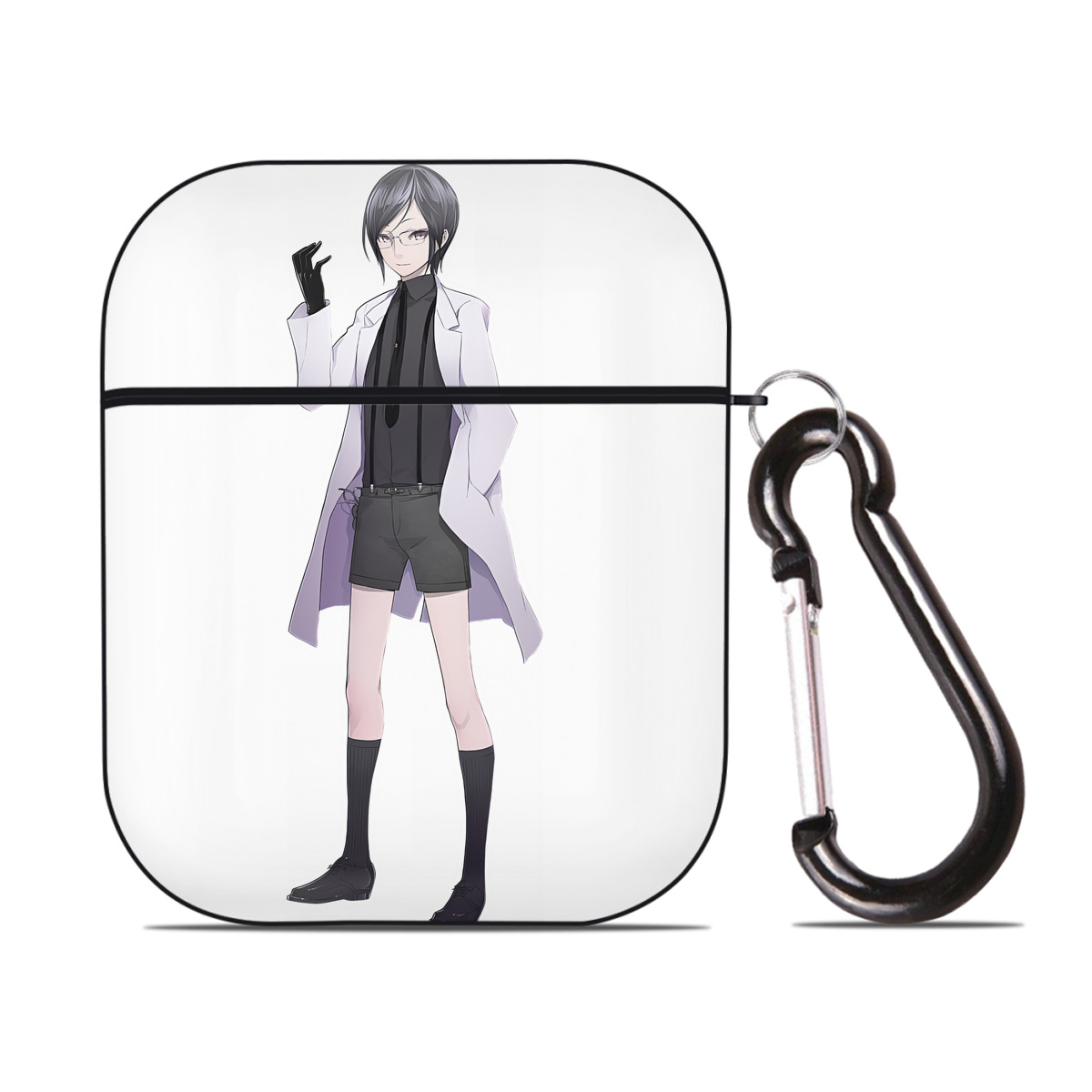 （画像用） 刀剣乱舞 Touken Ranbu AirPods 第2世代保護ケース ハードシェル ブラック 耐衝撃・防指紋・カラビナ付き