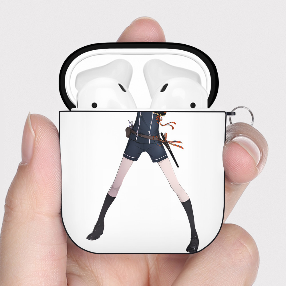 （画像用） 刀剣乱舞 Touken Ranbu AirPods 第2世代保護ケース ハードシェル ブラック 耐衝撃・防指紋・カラビナ付き