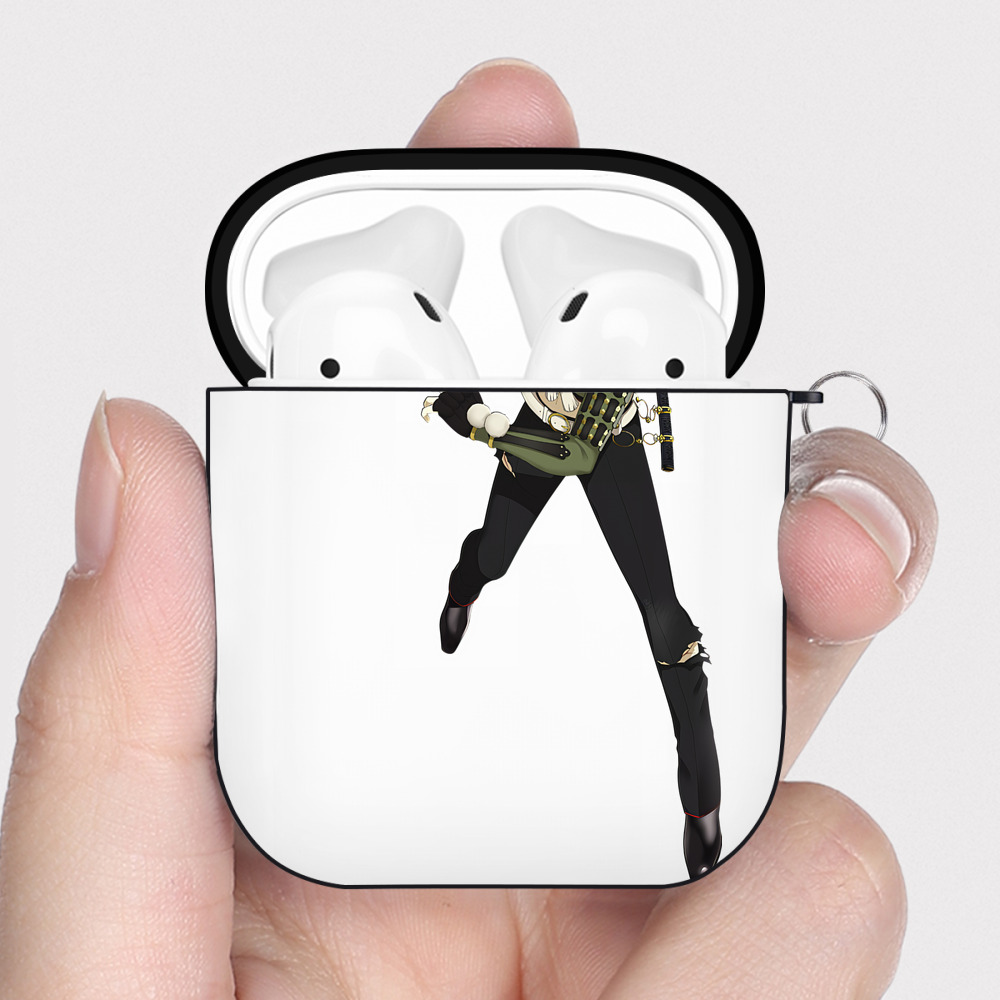 （画像用） 刀剣乱舞 Touken Ranbu AirPods 第2世代保護ケース ハードシェル ブラック 耐衝撃・防指紋・カラビナ付き