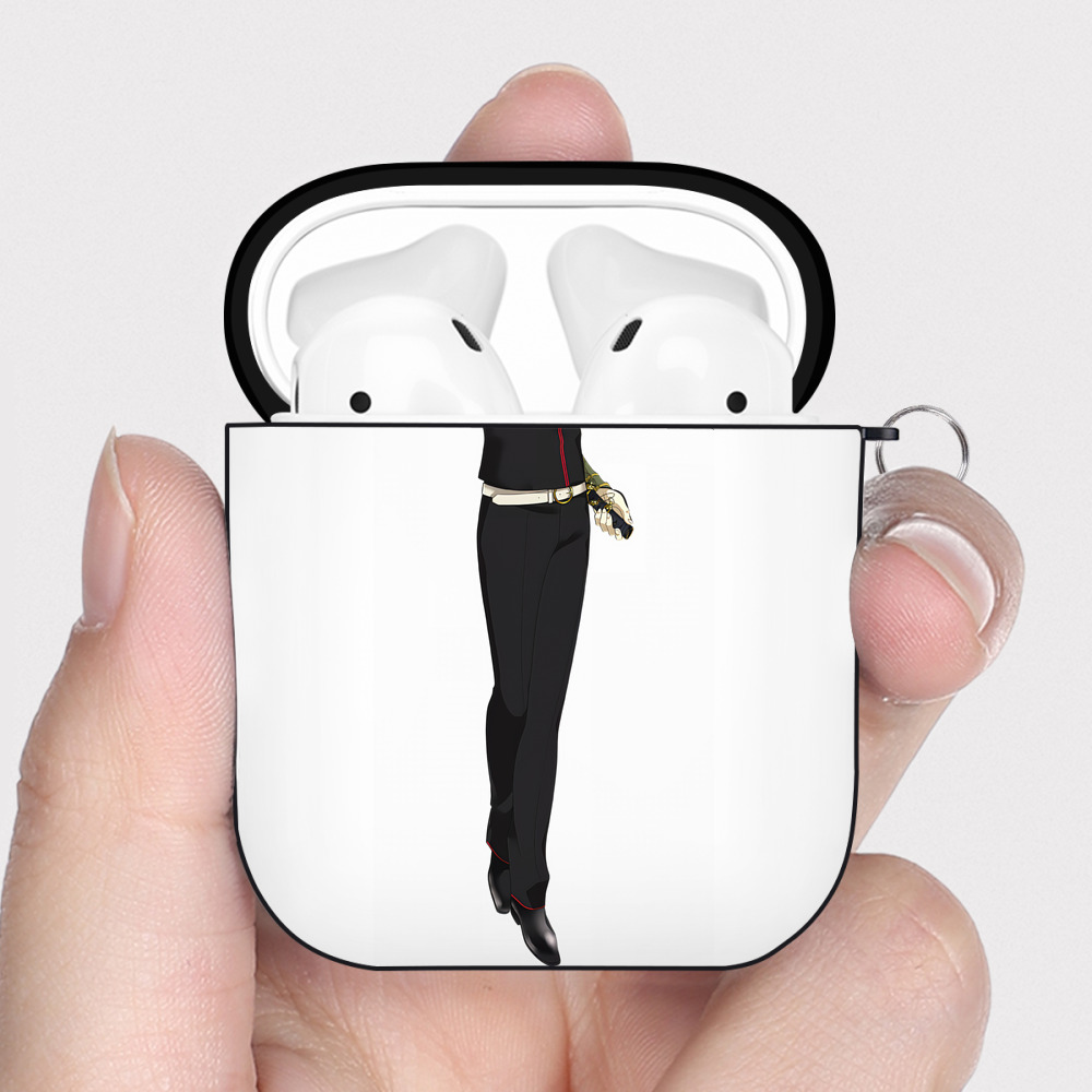 （画像用） 刀剣乱舞 Touken Ranbu AirPods 第2世代保護ケース ハードシェル ブラック 耐衝撃・防指紋・カラビナ付き