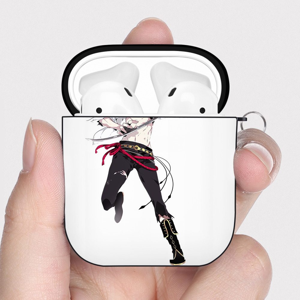 （画像用） 刀剣乱舞 Touken Ranbu AirPods 第2世代保護ケース ハードシェル ブラック 耐衝撃・防指紋・カラビナ付き
