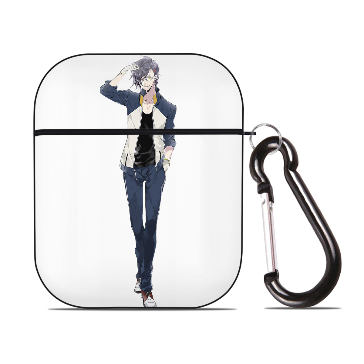 （画像用） 刀剣乱舞 Touken Ranbu AirPods 第2世代保護ケース ハードシェル ブラック 耐衝撃・防指紋・カラビナ付き