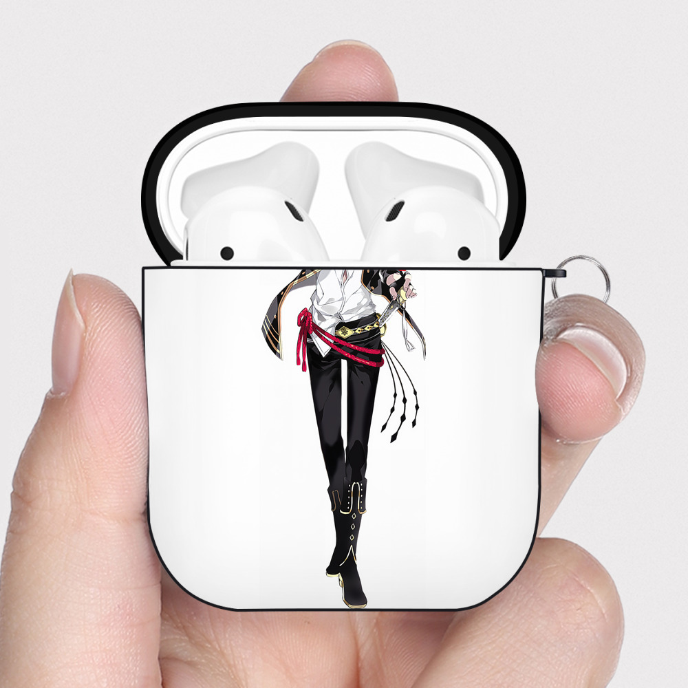 刀剣乱舞 Touken Ranbu AirPods 第2世代保護ケース ハードシェル ブラック 耐衝撃・防指紋・カラビナ付き