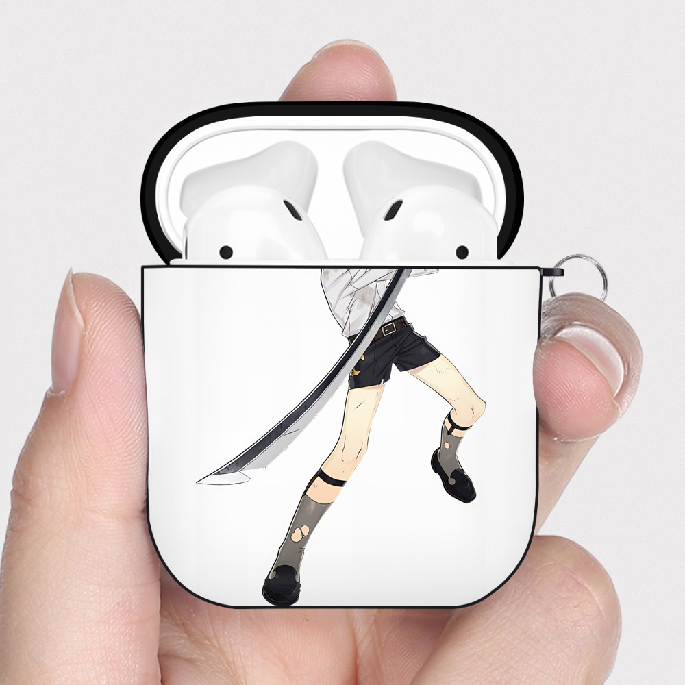 （画像用） 刀剣乱舞 Touken Ranbu AirPods 第2世代保護ケース ハードシェル ブラック 耐衝撃・防指紋・カラビナ付き