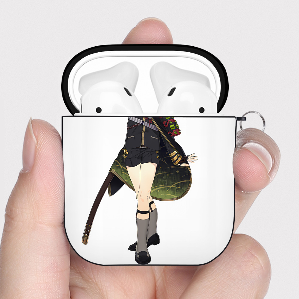 （画像用） 刀剣乱舞 Touken Ranbu AirPods 第2世代保護ケース ハードシェル ブラック 耐衝撃・防指紋・カラビナ付き