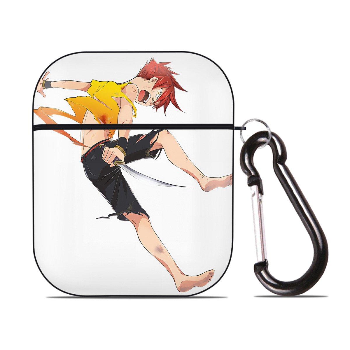 （画像用） 刀剣乱舞 Touken Ranbu AirPods 第2世代保護ケース ハードシェル ブラック 耐衝撃・防指紋・カラビナ付き