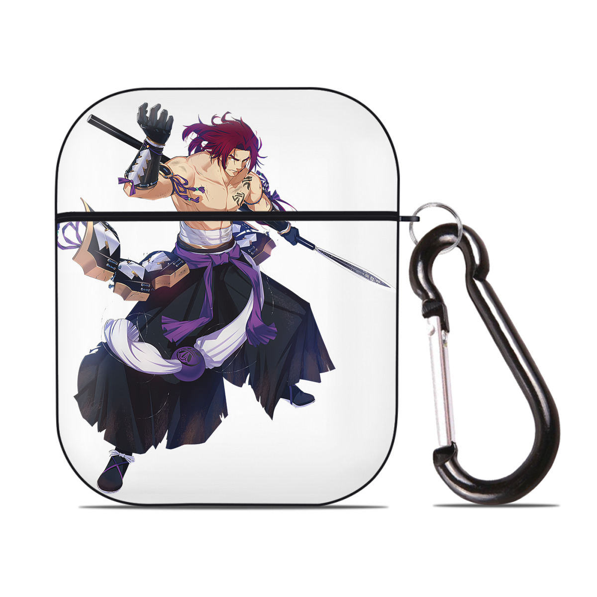 （画像用） 刀剣乱舞 Touken Ranbu AirPods 第2世代保護ケース ハードシェル ブラック 耐衝撃・防指紋・カラビナ付き