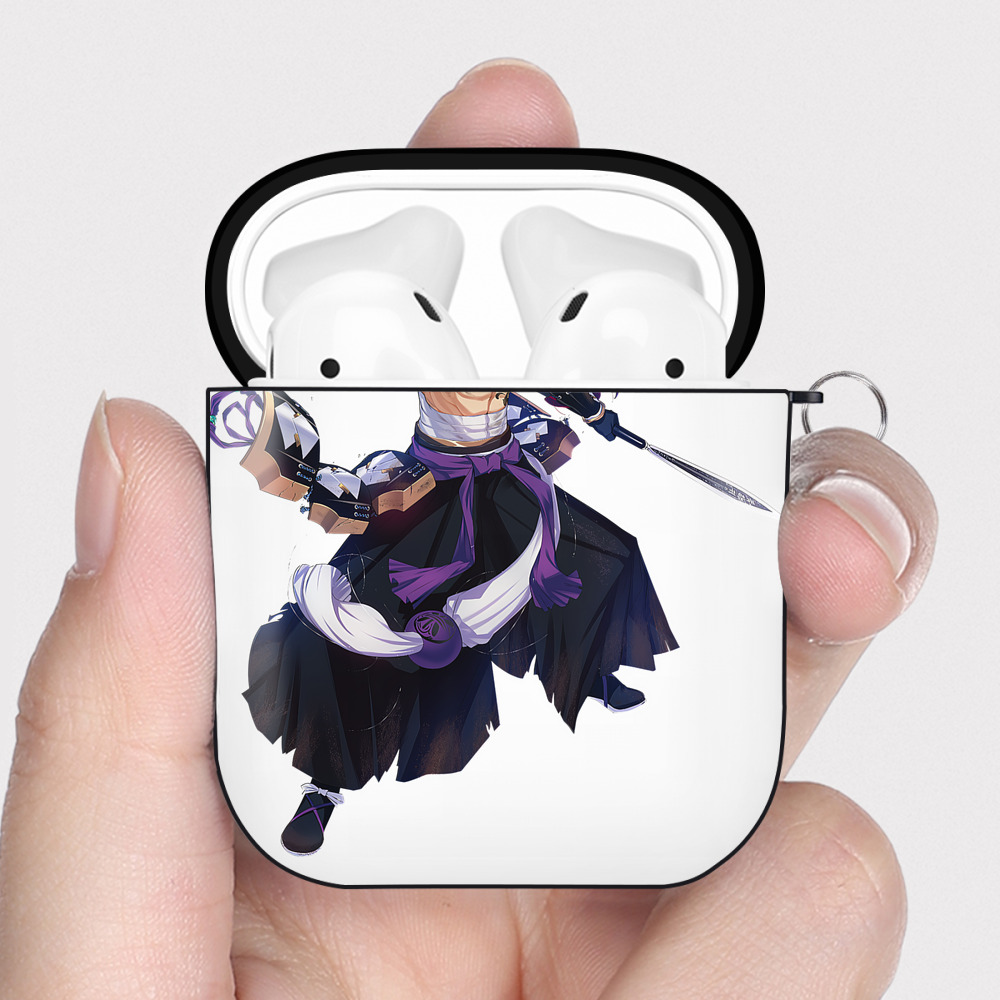 （画像用） 刀剣乱舞 Touken Ranbu AirPods 第2世代保護ケース ハードシェル ブラック 耐衝撃・防指紋・カラビナ付き