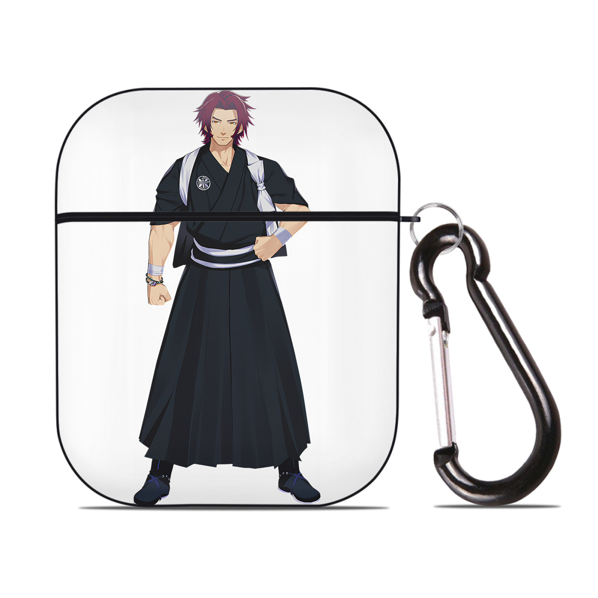 （画像用） 刀剣乱舞 Touken Ranbu AirPods 第2世代保護ケース ハードシェル ブラック 耐衝撃・防指紋・カラビナ付き