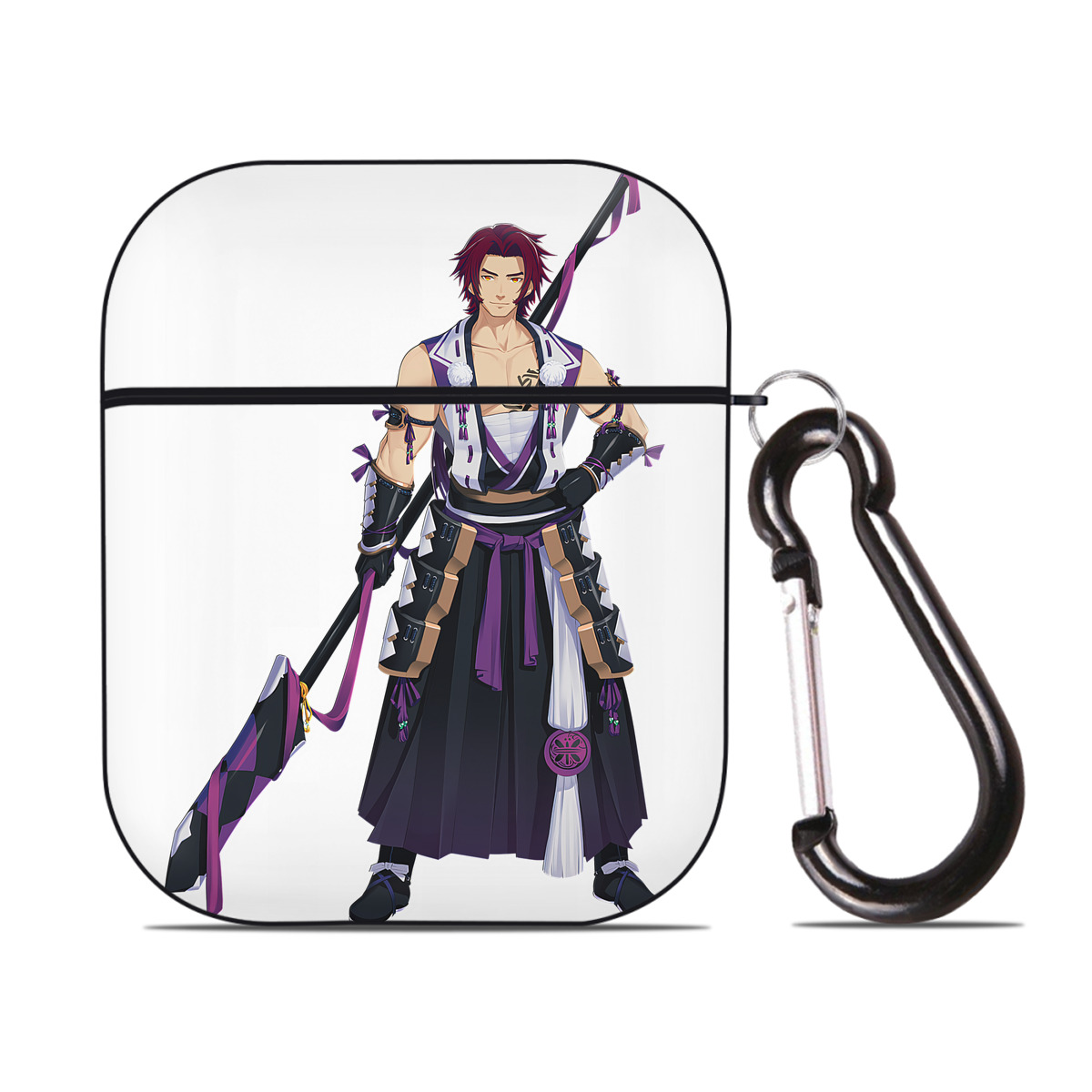 （画像用） 刀剣乱舞 Touken Ranbu AirPods 第2世代保護ケース ハードシェル ブラック 耐衝撃・防指紋・カラビナ付き