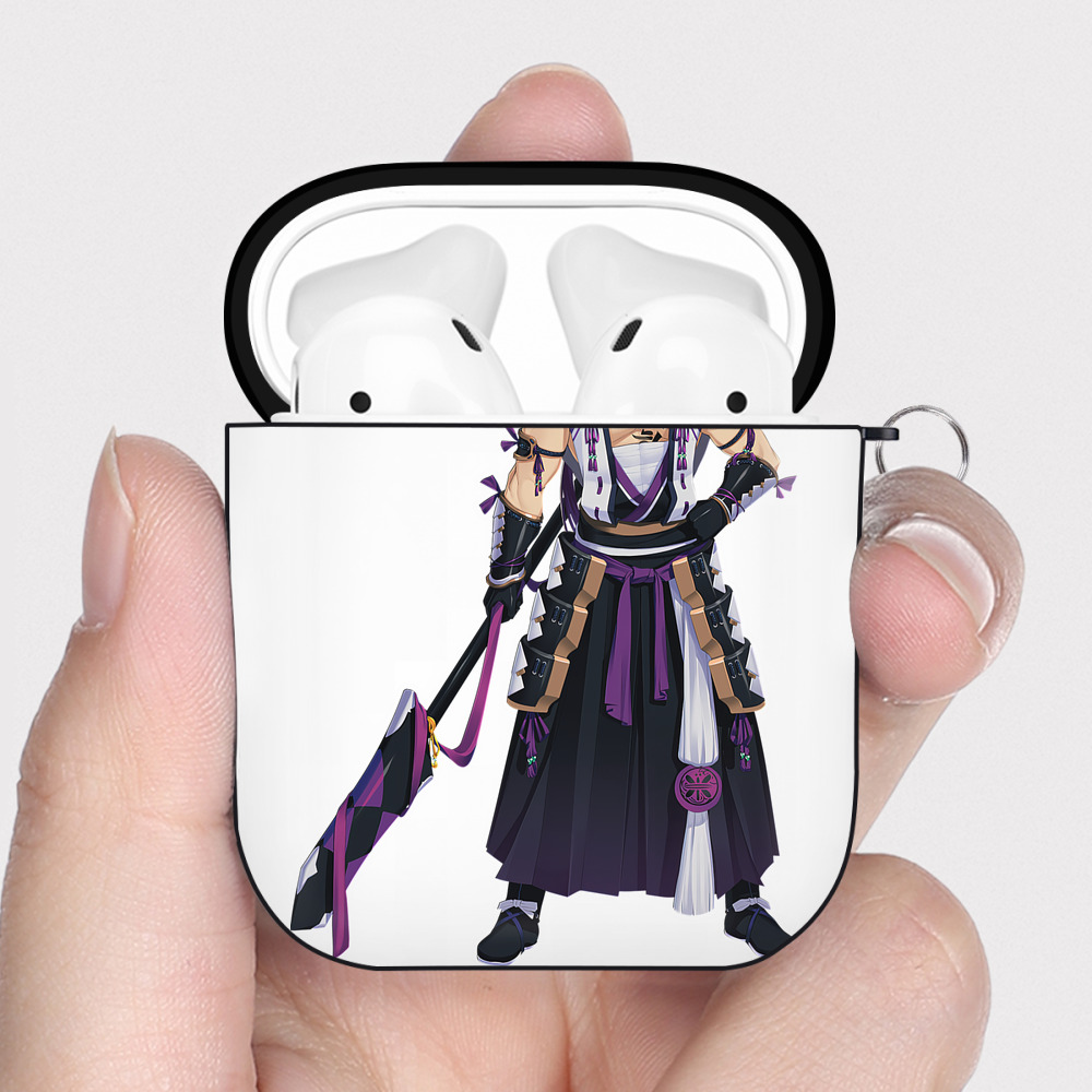 （画像用） 刀剣乱舞 Touken Ranbu AirPods 第2世代保護ケース ハードシェル ブラック 耐衝撃・防指紋・カラビナ付き