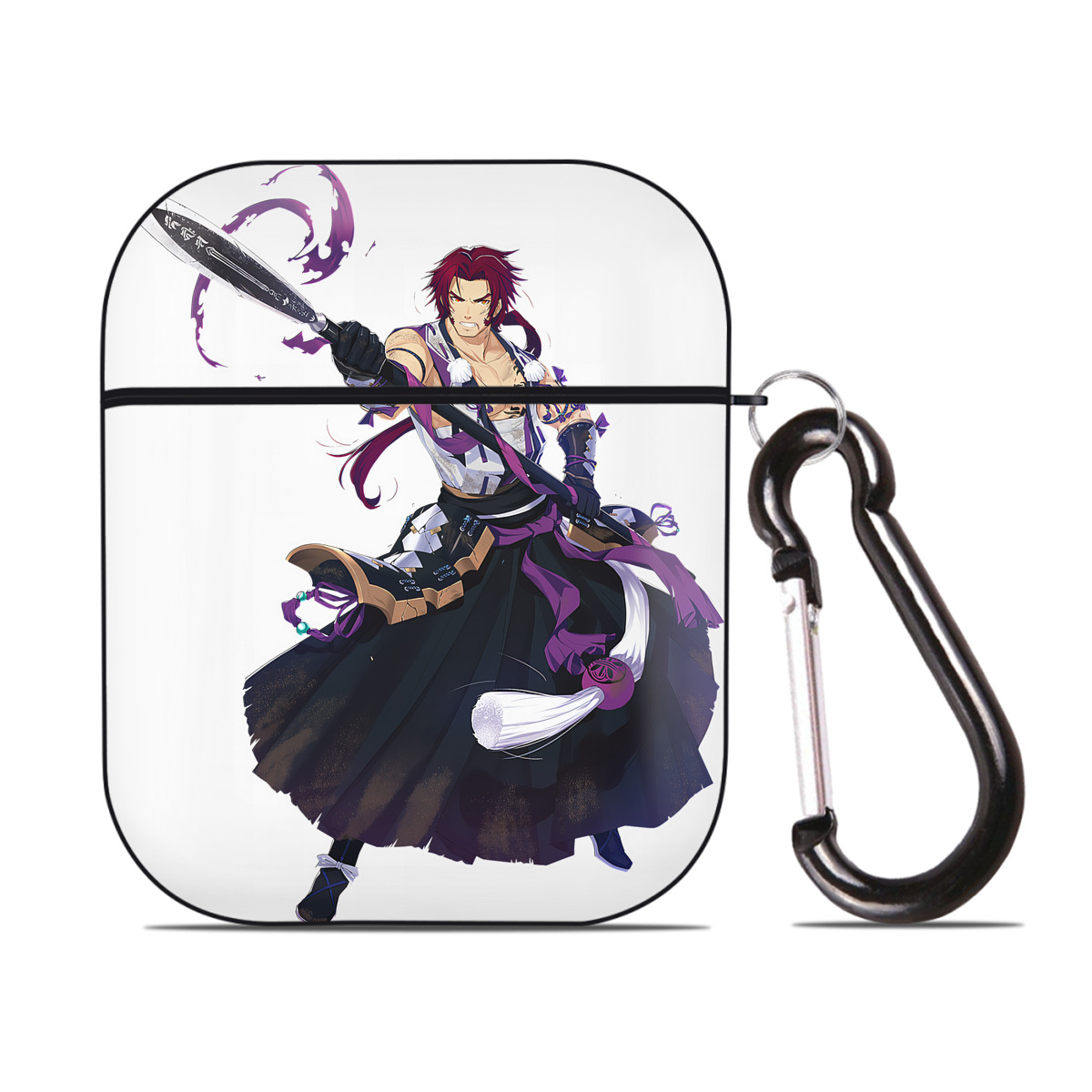 （画像用） 刀剣乱舞 Touken Ranbu AirPods 第2世代保護ケース ハードシェル ブラック 耐衝撃・防指紋・カラビナ付き