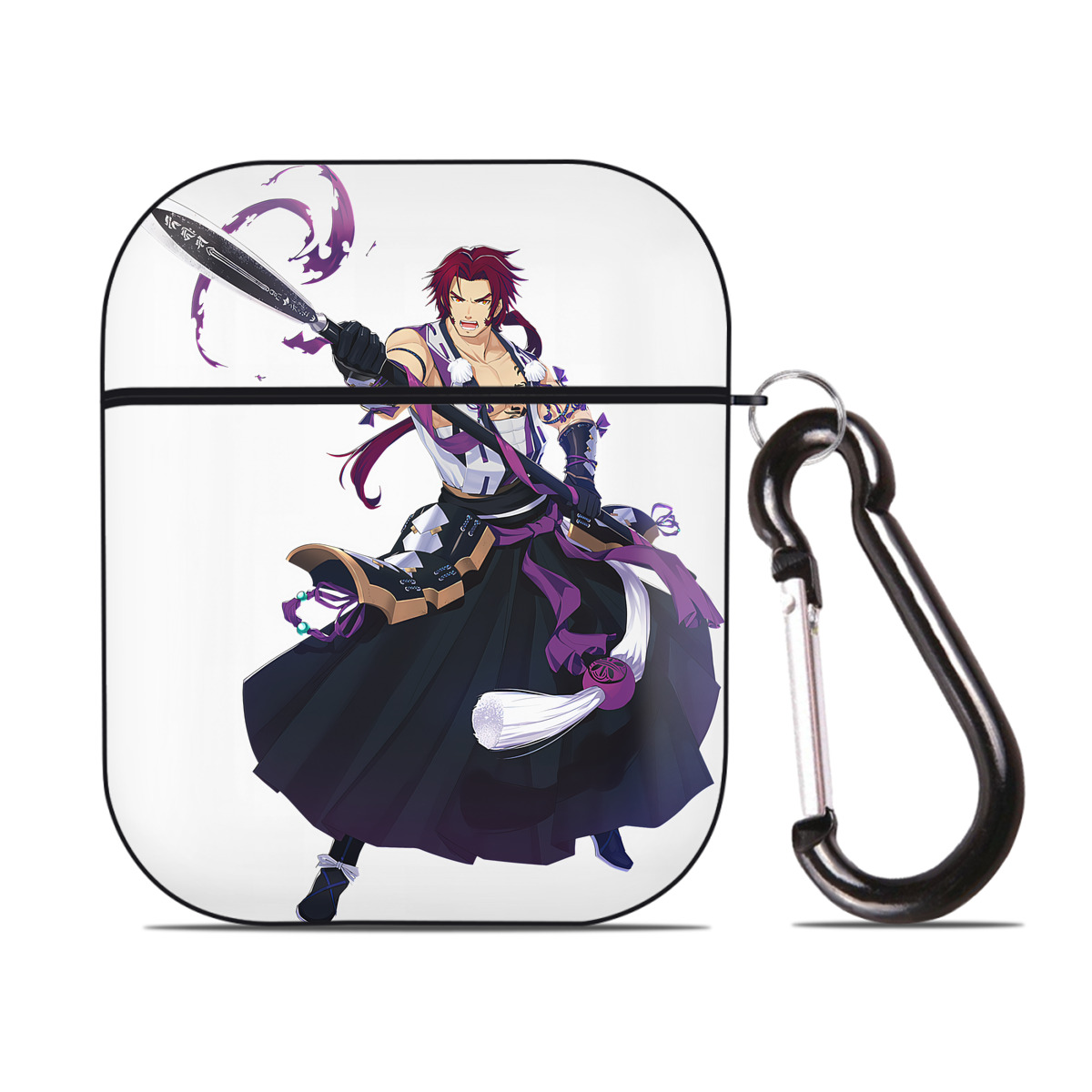 （画像用） 刀剣乱舞 Touken Ranbu AirPods 第2世代保護ケース ハードシェル ブラック 耐衝撃・防指紋・カラビナ付き